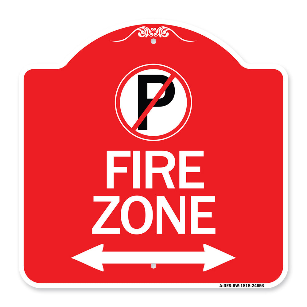 (No Parking Symbol and Arrow Pointing Left and Right)