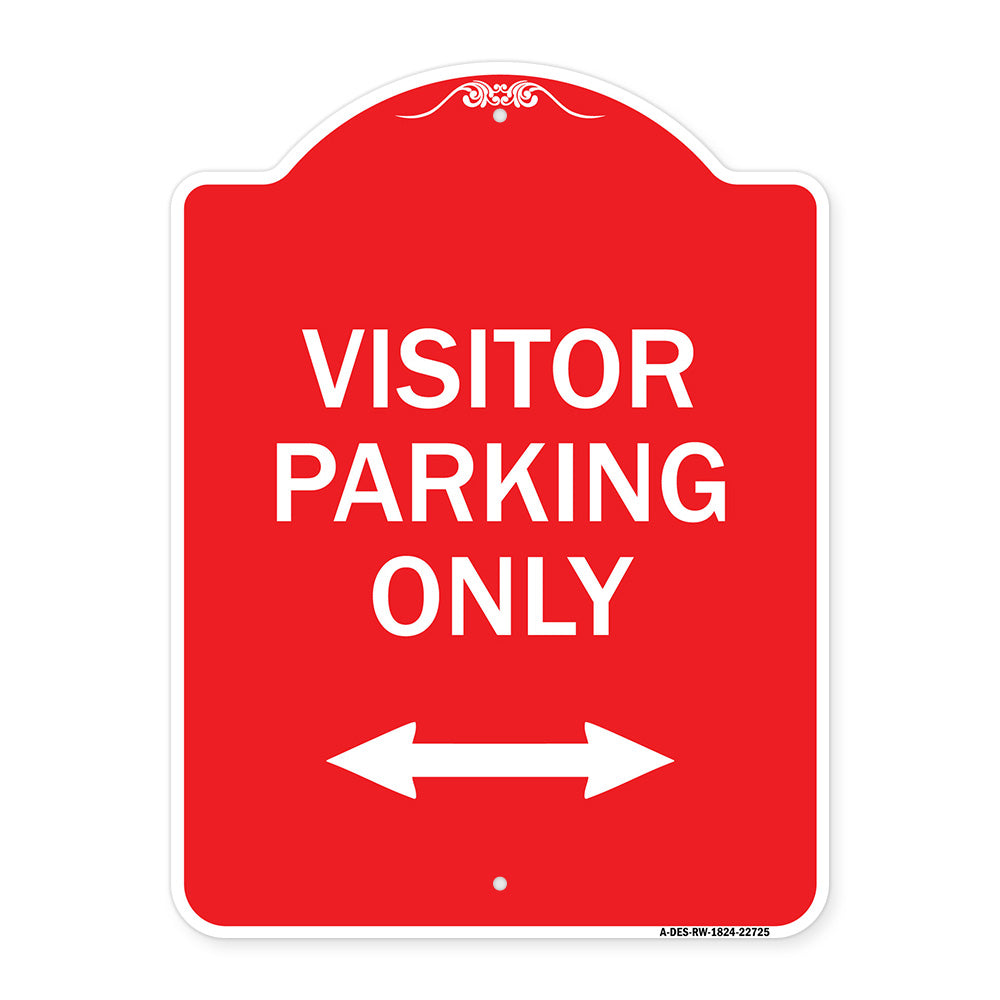Visitor Parking Sign Visitor Parking Only (With Bidirectional Arrow)