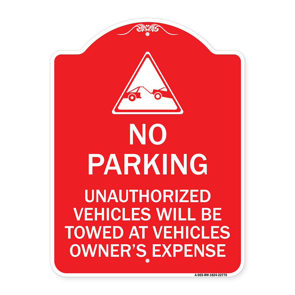 Unauthorized Vehicles Towed at Owner Expense with Graphic