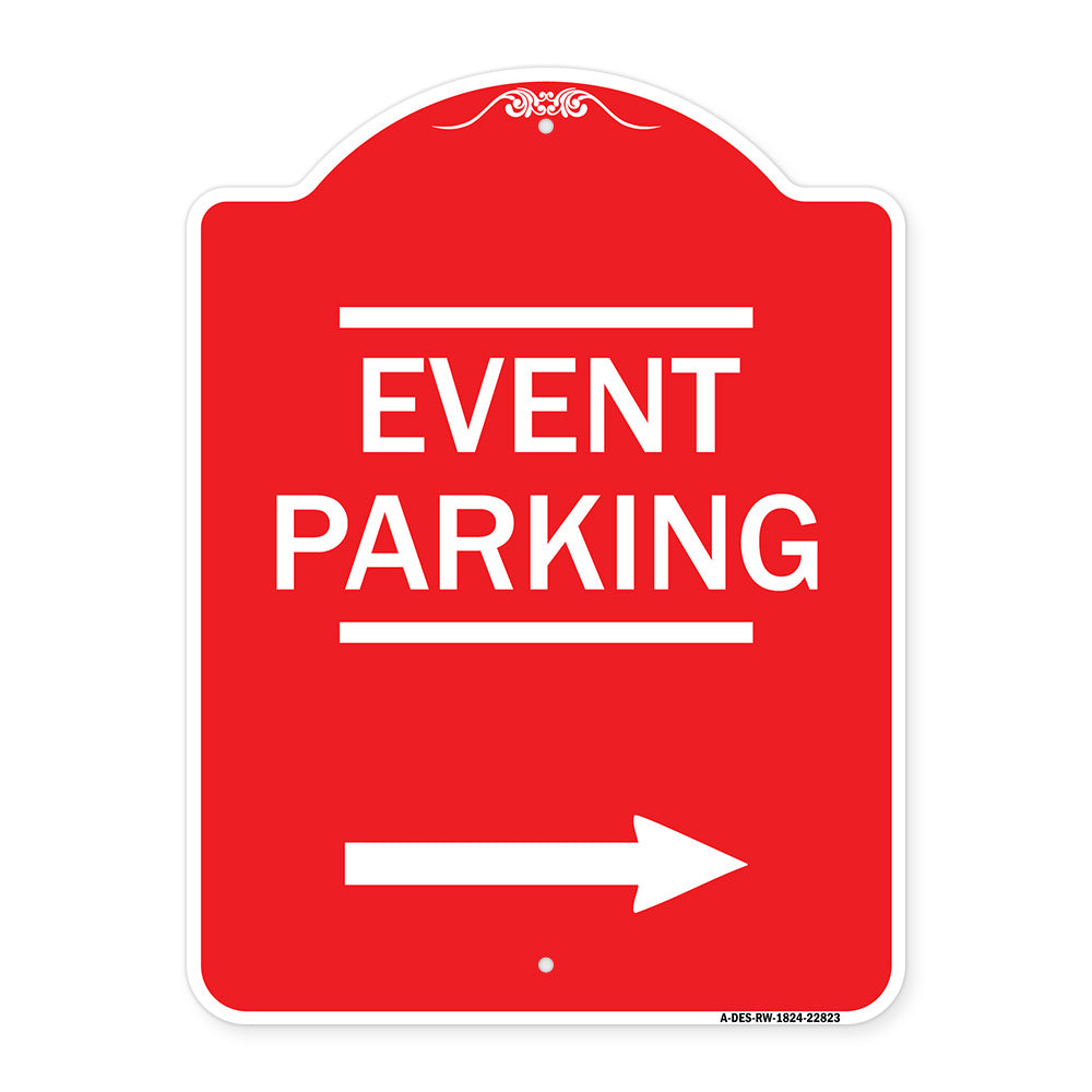 Thanks for Coming Turn Right for Exit Event Parking with Right Arrow