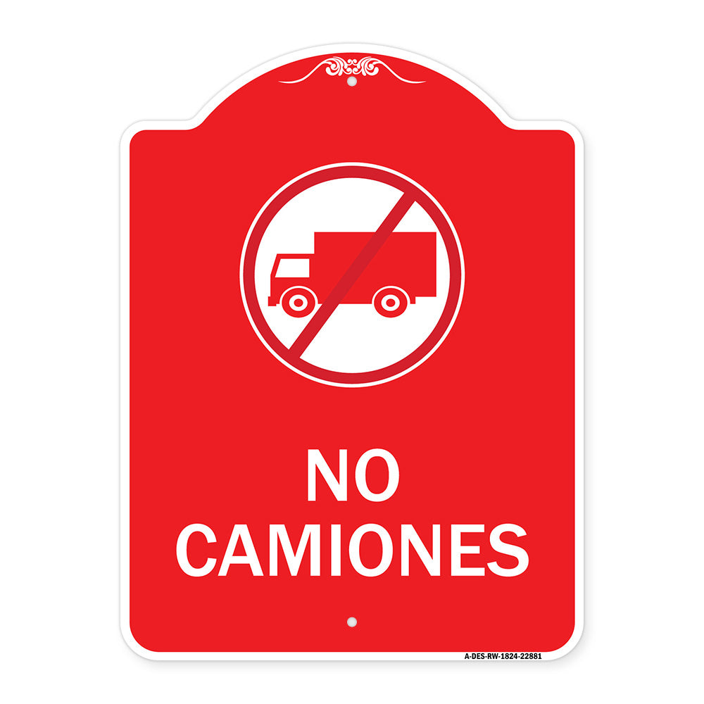 Spanish Traffic Sign No Camiones (No Trucks) (With Graphic)