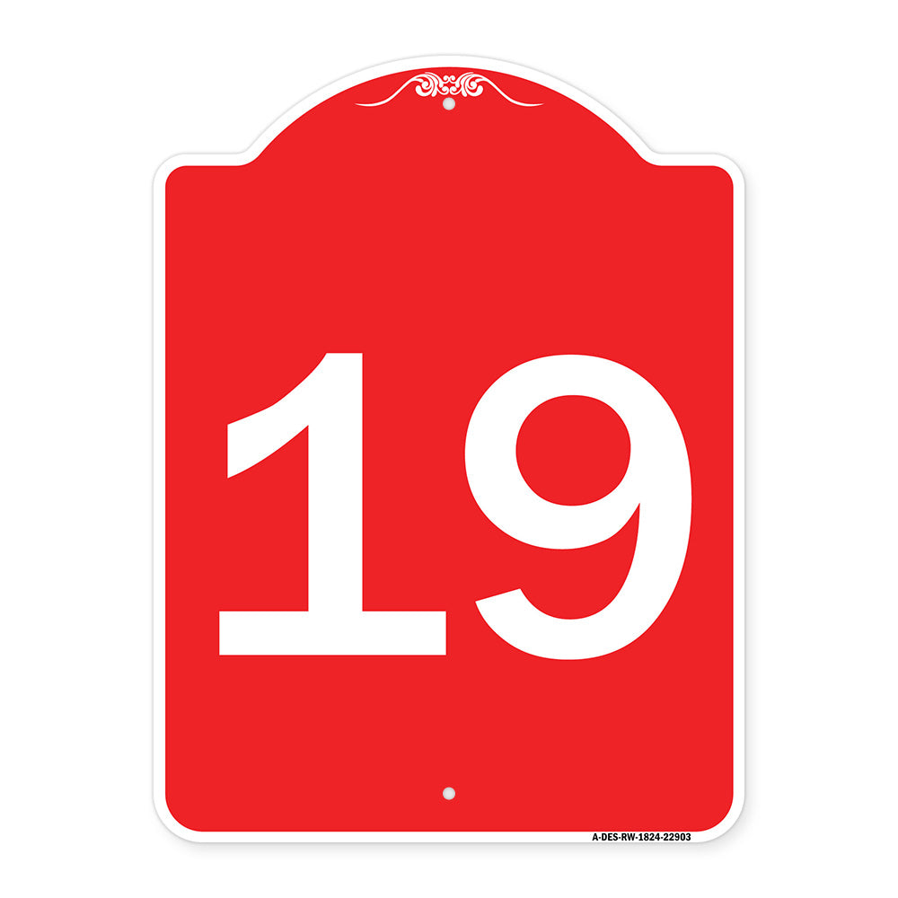 Sign with Number '19