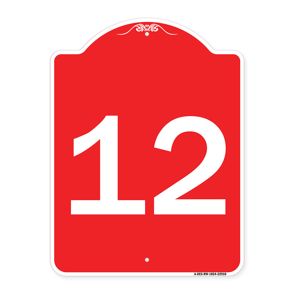 Sign with Number '12