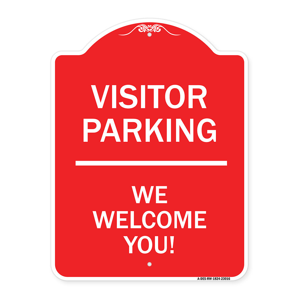 Reserved Parking Sign Visitor Parking We Welcome You!