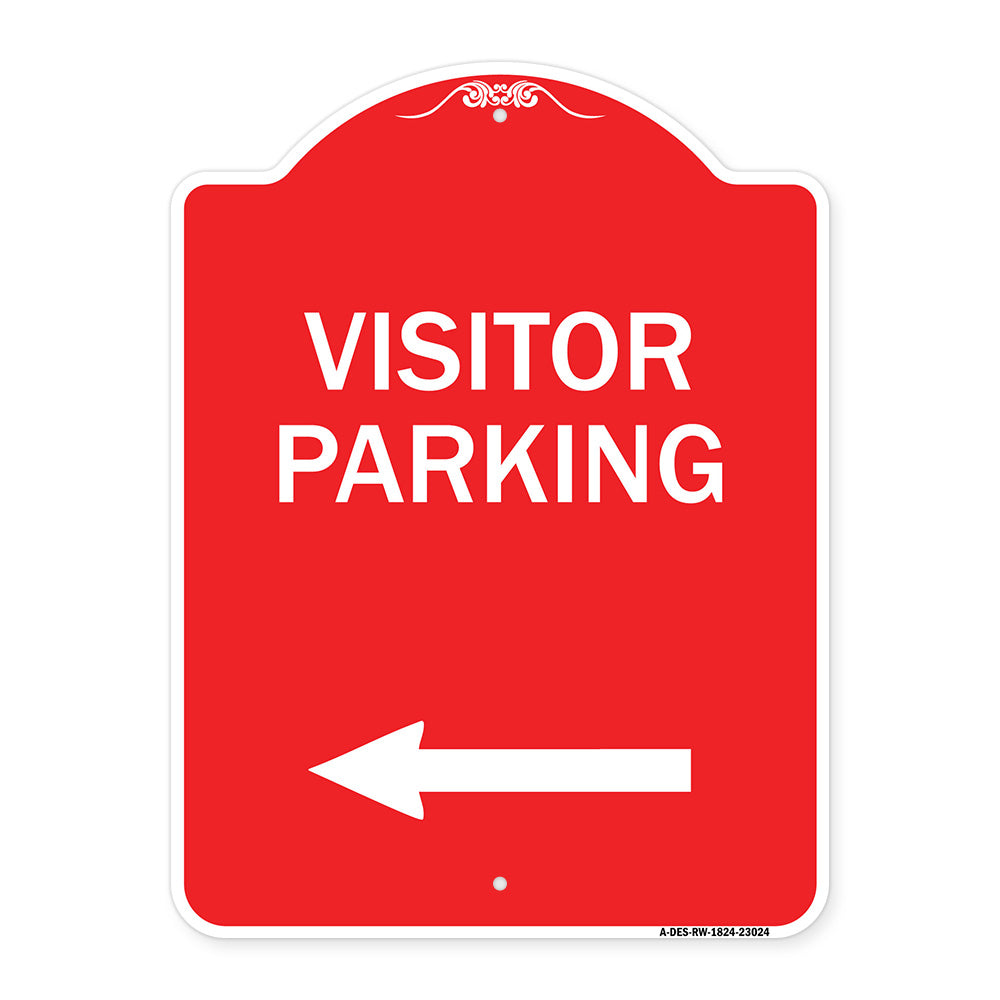 Reserved Parking Sign Visitor Parking (Arrow Pointing Left)