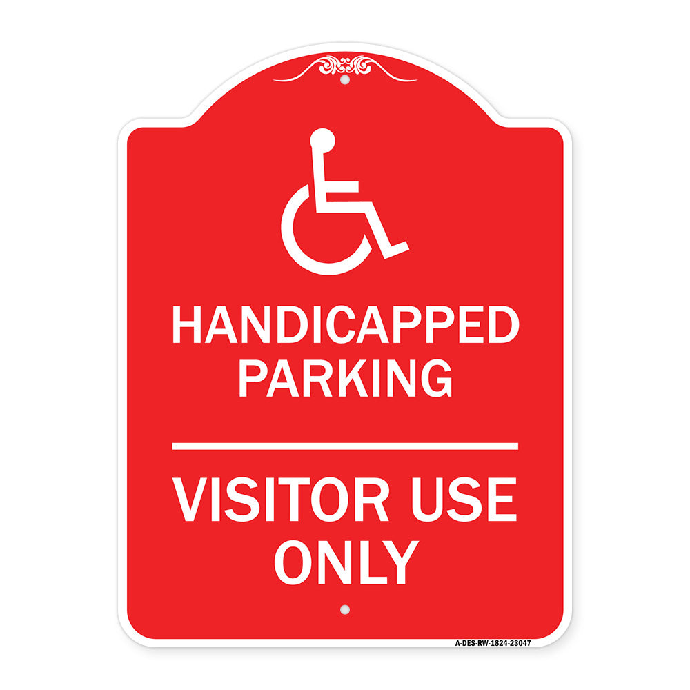 Reserved Parking Sign Handicapped Parking Visitor Use Only with Graphic
