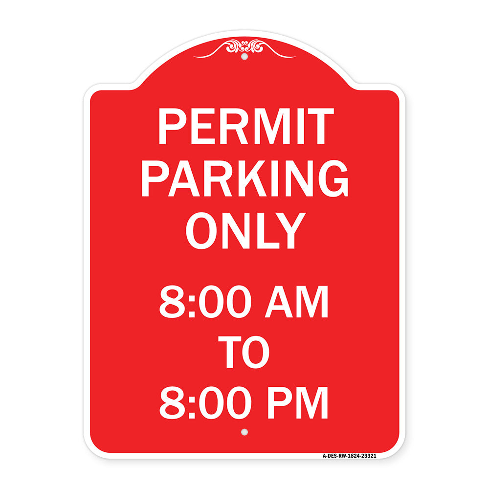 Permit Parking Only 8-00 Am to 8-00 Pm