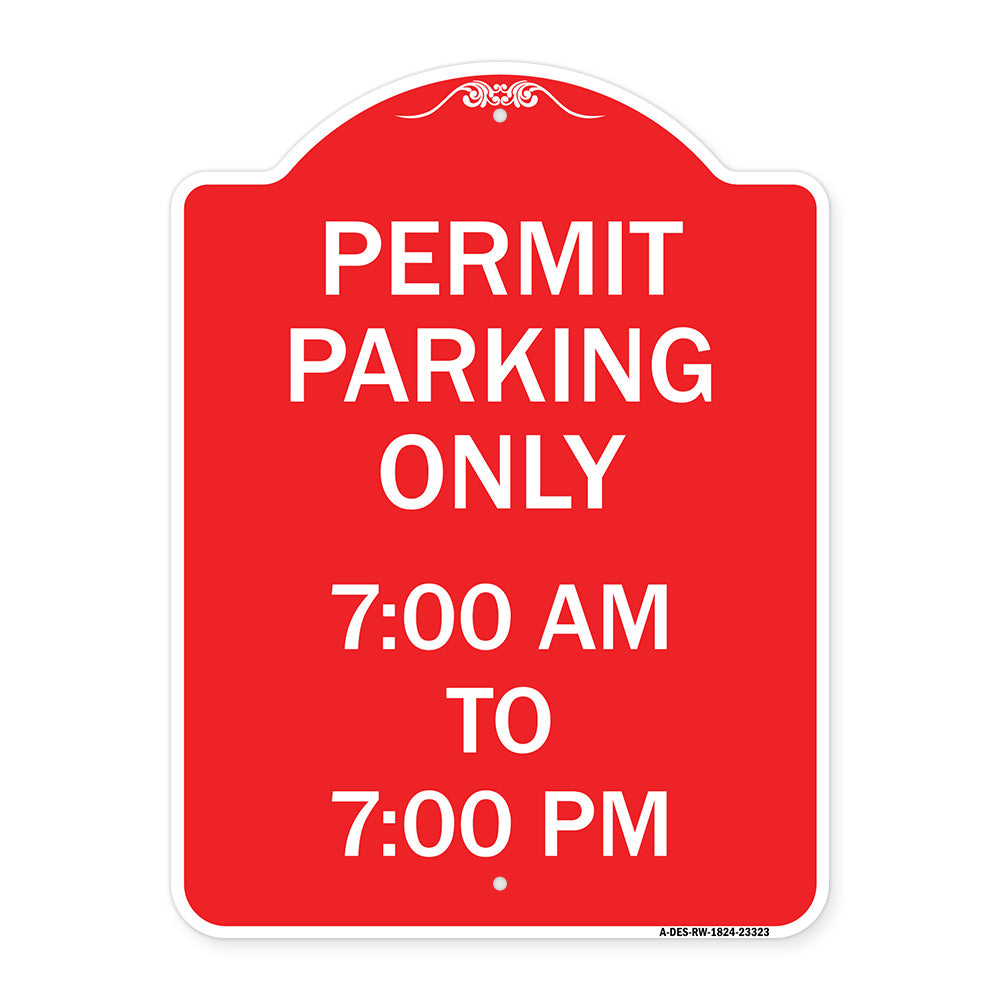 Permit Parking Only 7-00 Am to 7-00 Pm