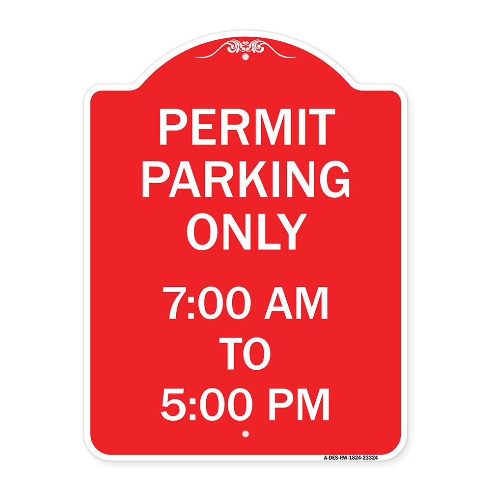 Permit Parking Only 7-00 Am to 5-00 Pm