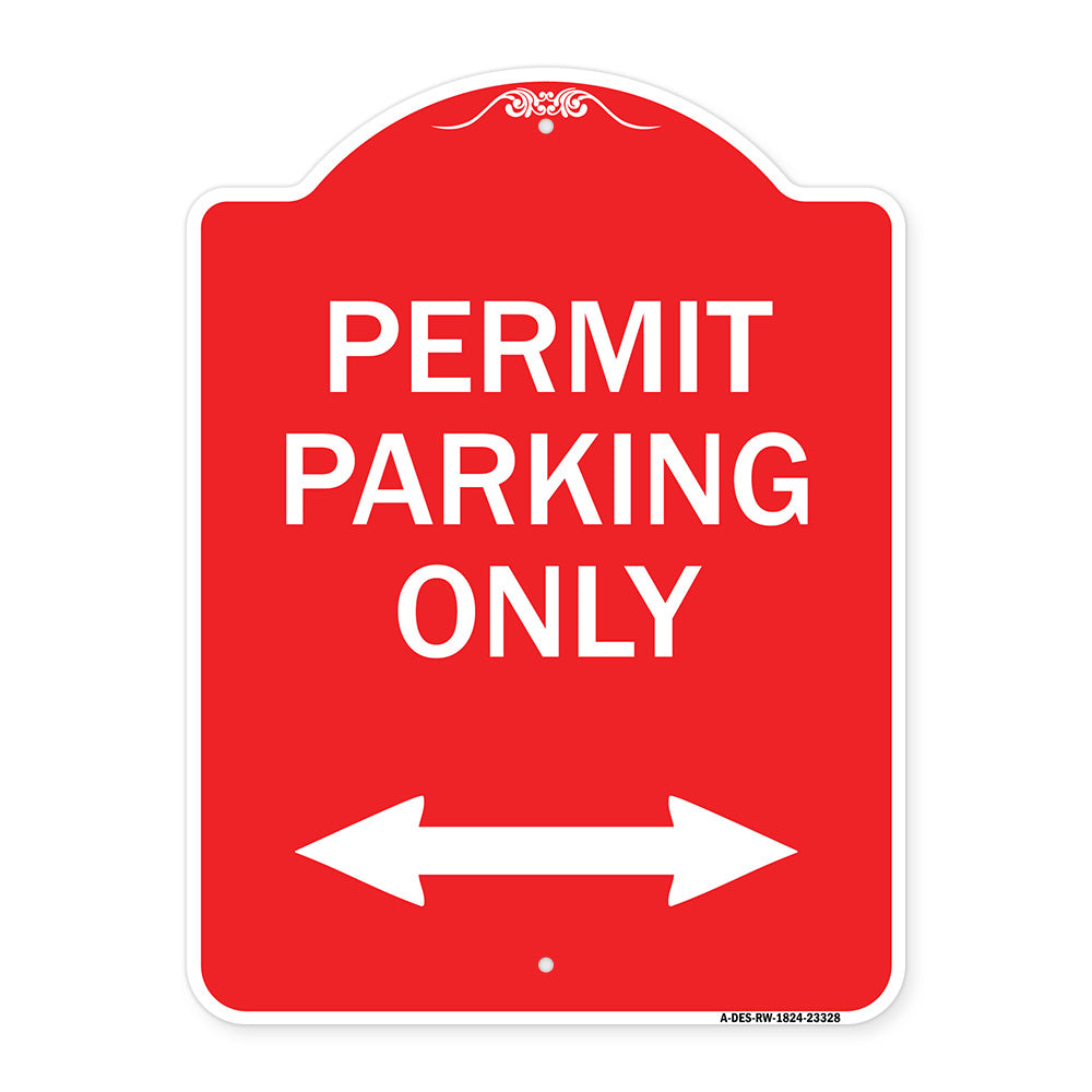 Permit Parking Only (Bidirectional Arrow)