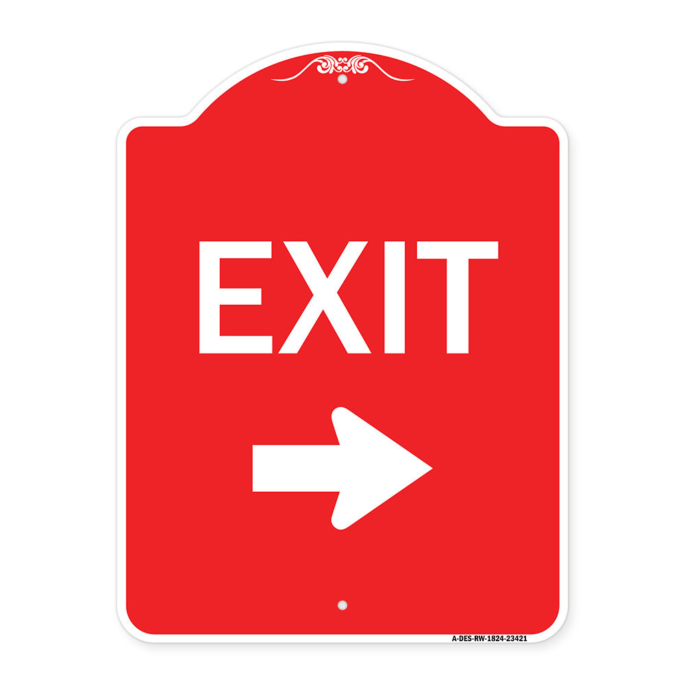 Parking Lot Sign Exit Sign (Right Arrow)