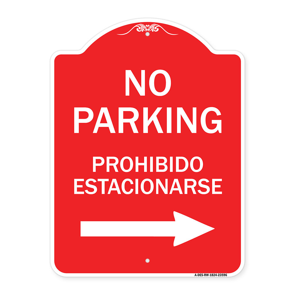 No Parking Prohibido Estacionarse (With Left Arrow)