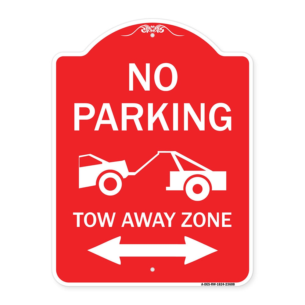 No Parking Tow-Away Zone with Bidirectional Arrow