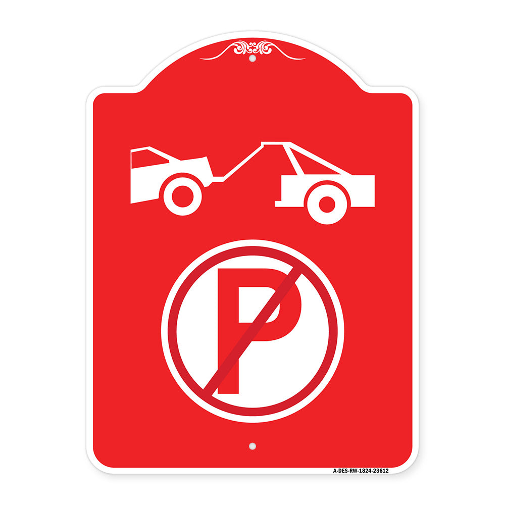 No Parking Tow Away Zone Symbol