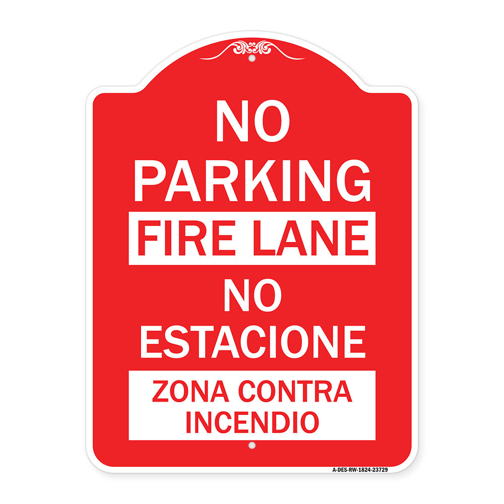 No Parking Fire Lane - No Estacione Zona Contra Incendio