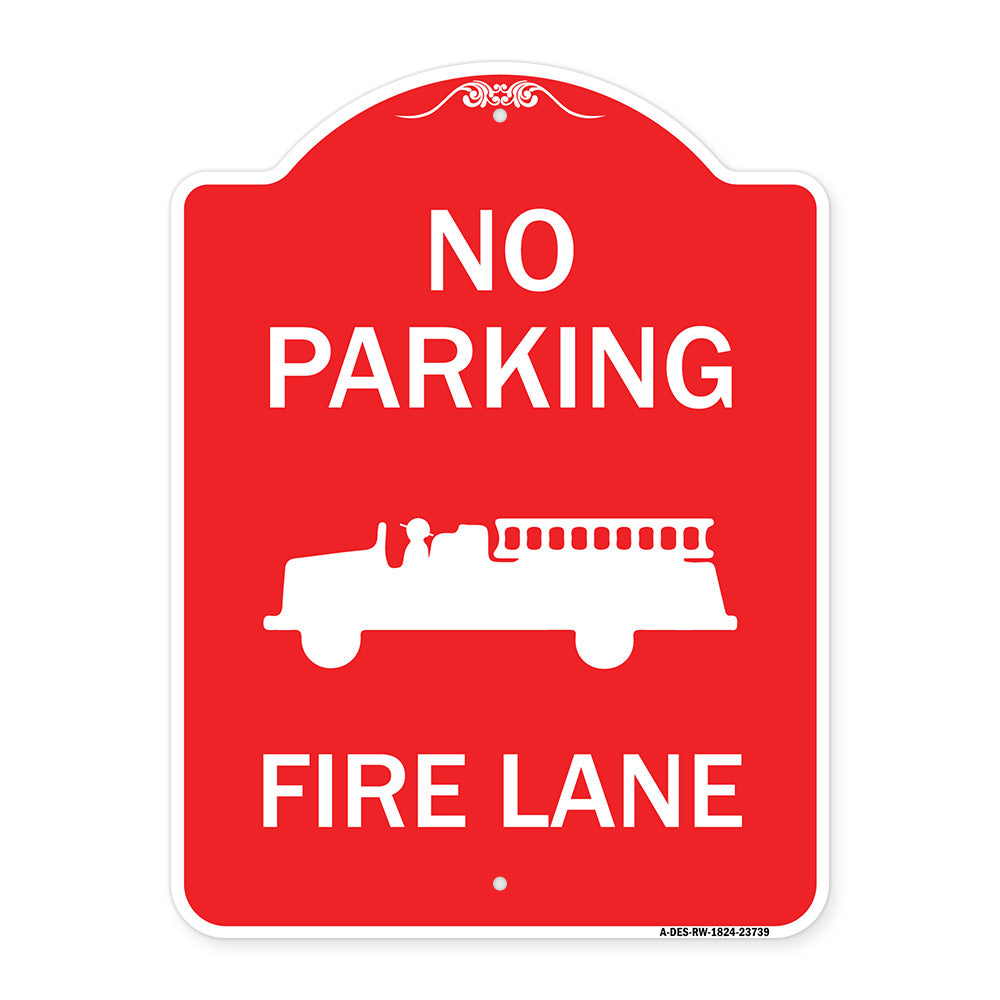 No Parking Fire Lane (Fire Truck Symbol)