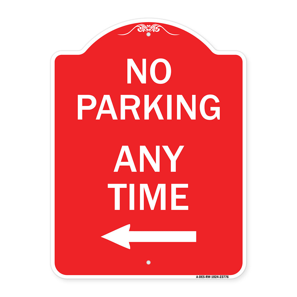No Parking Anytime with Left Arrow