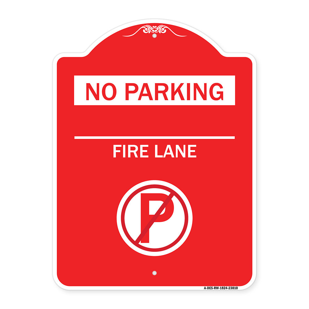 No Parking - Fire Lane (With No Parking Symbol)