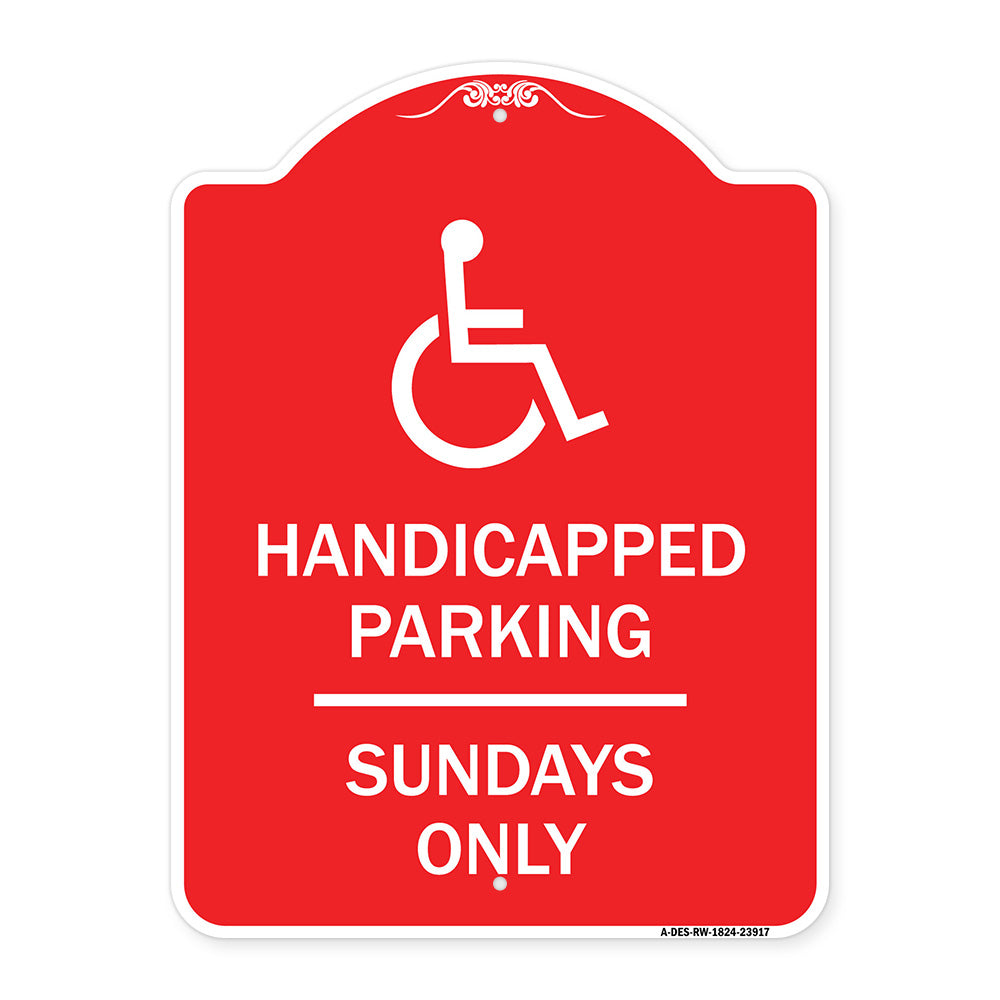 Handicapped Parking - Sundays Only (With Graphic)