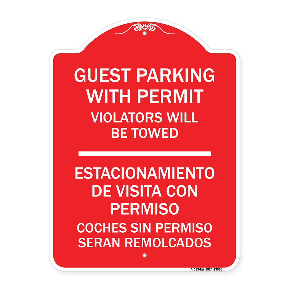 Guest Parking with Permit Violators Will Be Towed - Estacionamento De Visita Con Permiso Coches Sin Permiso Seran Remolcados
