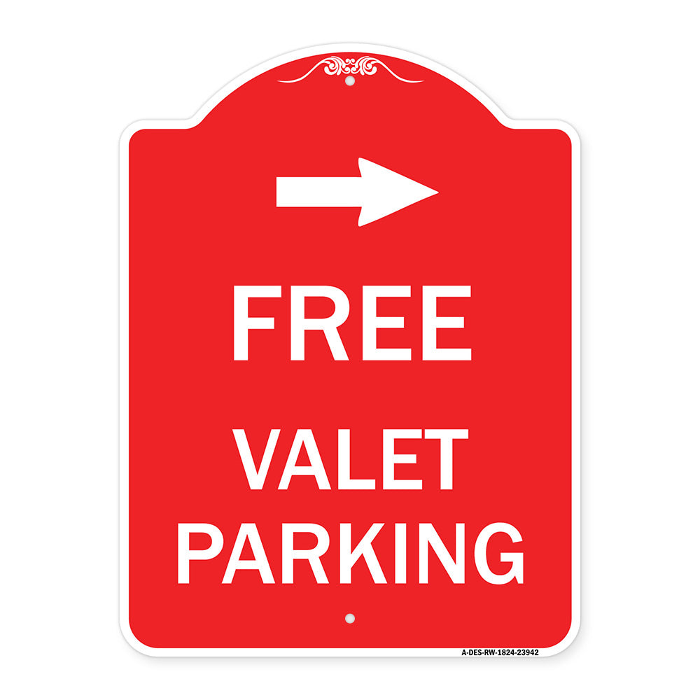 Free Valet Parking with Right Arrow