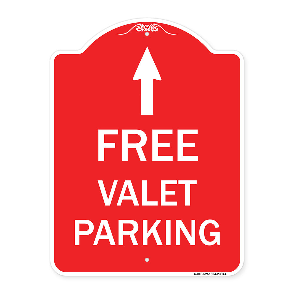 Free Valet Parking with Ahead Arrow