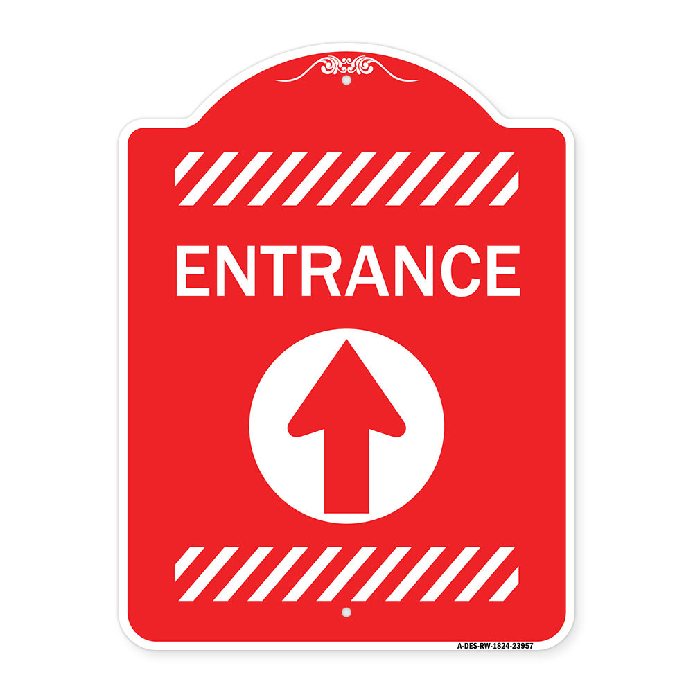 Flex Post Entrance with Straight Ahead Arrow Decal Only for Flex Paddle