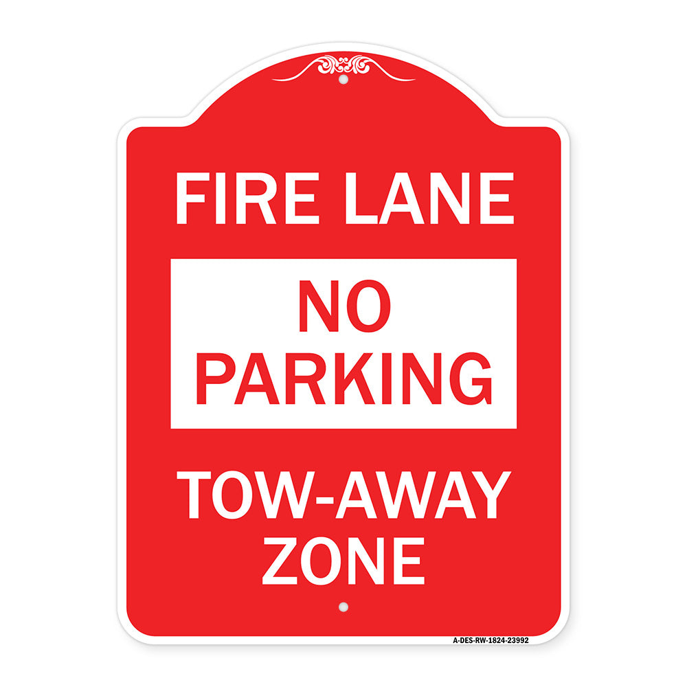 Fire Lane Sign No Parking Tow-Away Zone