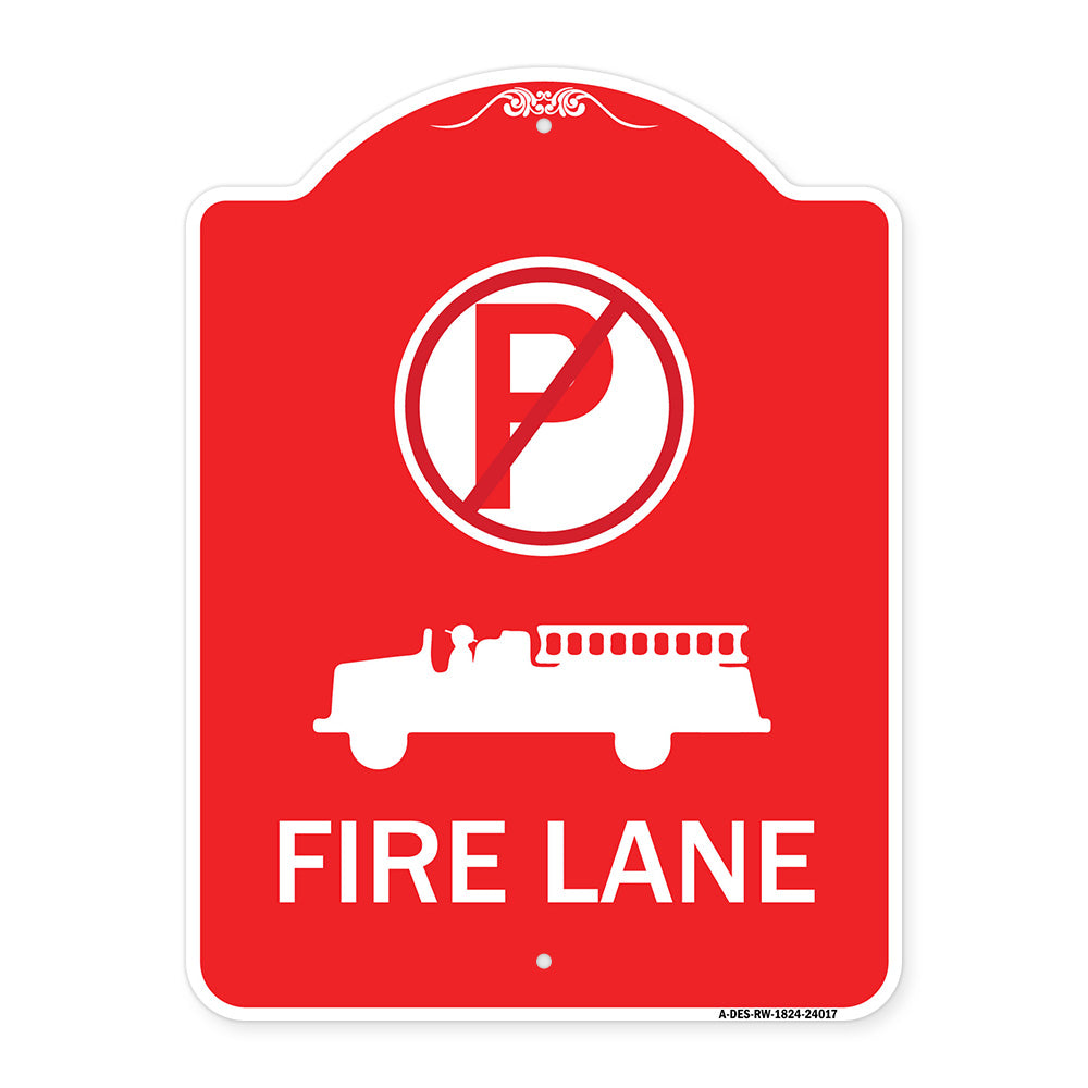 Fire Lane (With No Parking Symbol & Graphic)