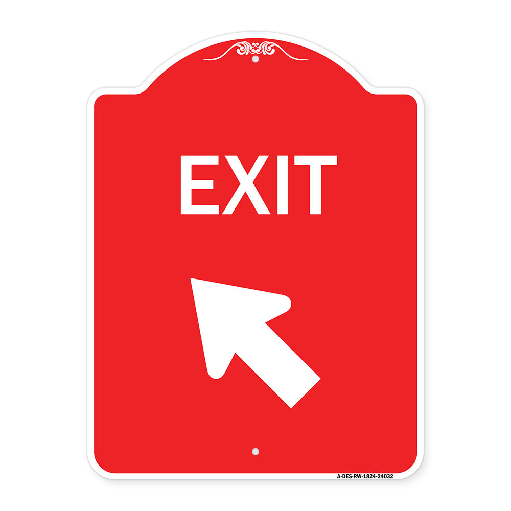 Exit Sign Exit with Left Arrow