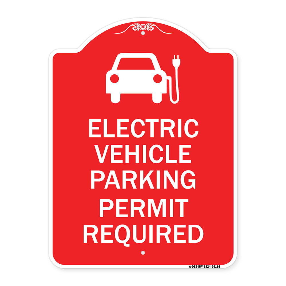 Electric Vehicle Parking Permit Required (With Electric Car Graphic)