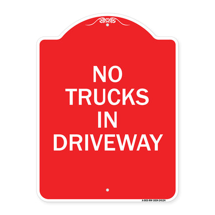 Driveway Sign No Trucks in Driveway