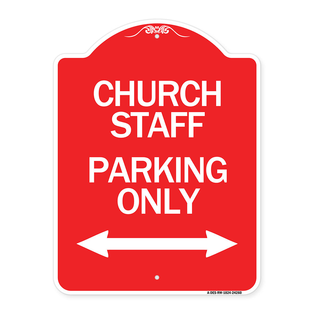 Church Staff Parking Only (With Bidirectional Arrow)