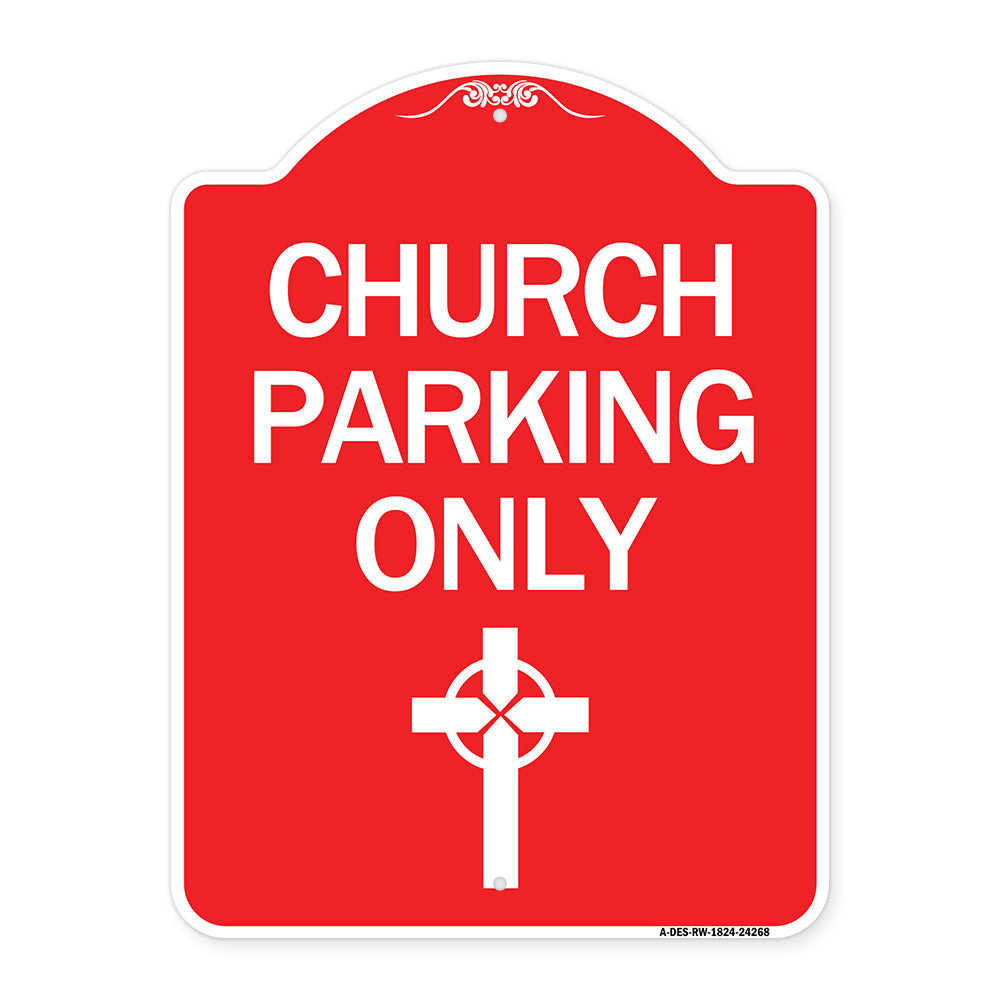 Church Parking Only (Cross Symbol)