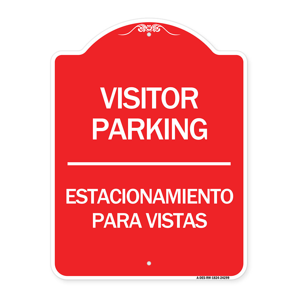 Bilingual Reserved Parking Sign Visitor Parking Estacionamiento Para Visitas