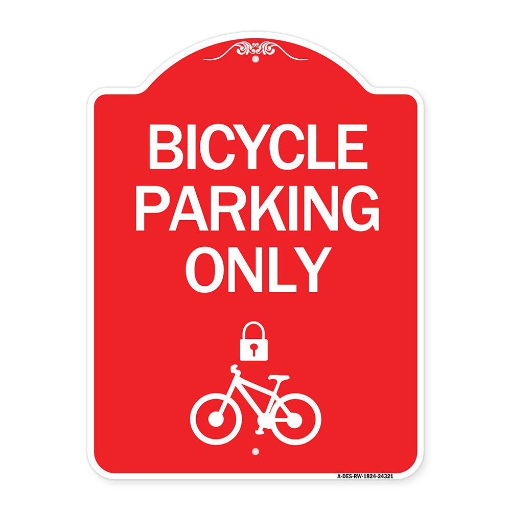 Bicycle Parking Only (With Cycle and Lock Symbol