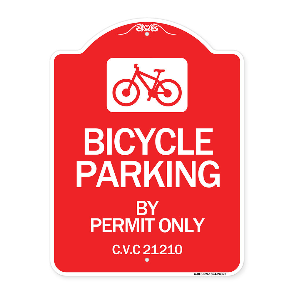 Bicycle Parking by Permit Only C.V.S. 21210 (With Bicycle Graphic)