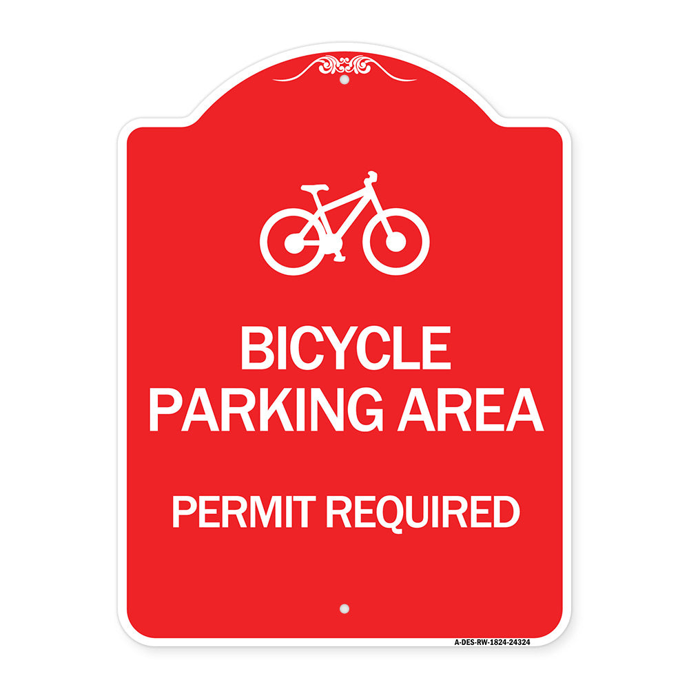 Bicycle Parking Area - Permit Required with Graphic
