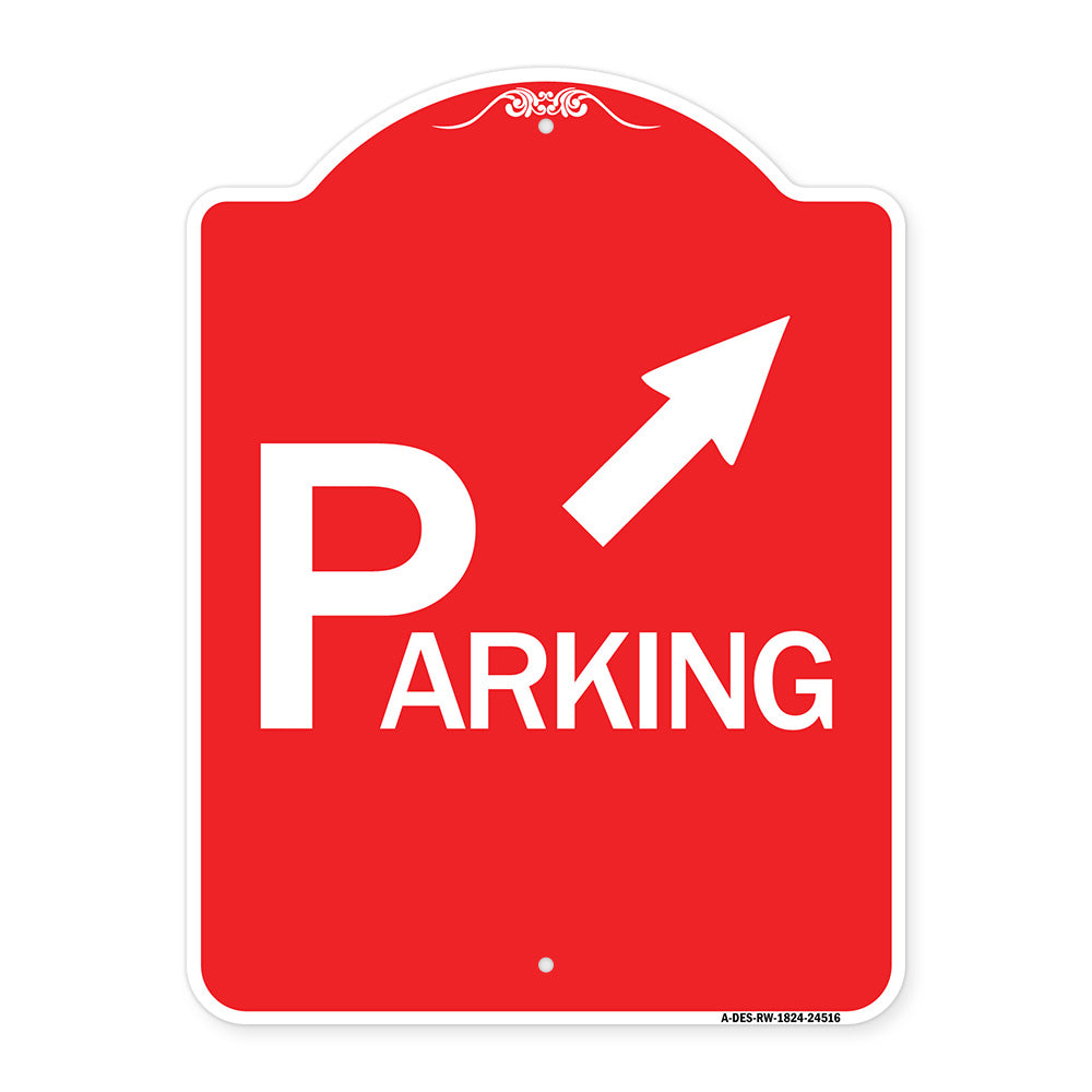Parking with Arrow Pointing to Top Right