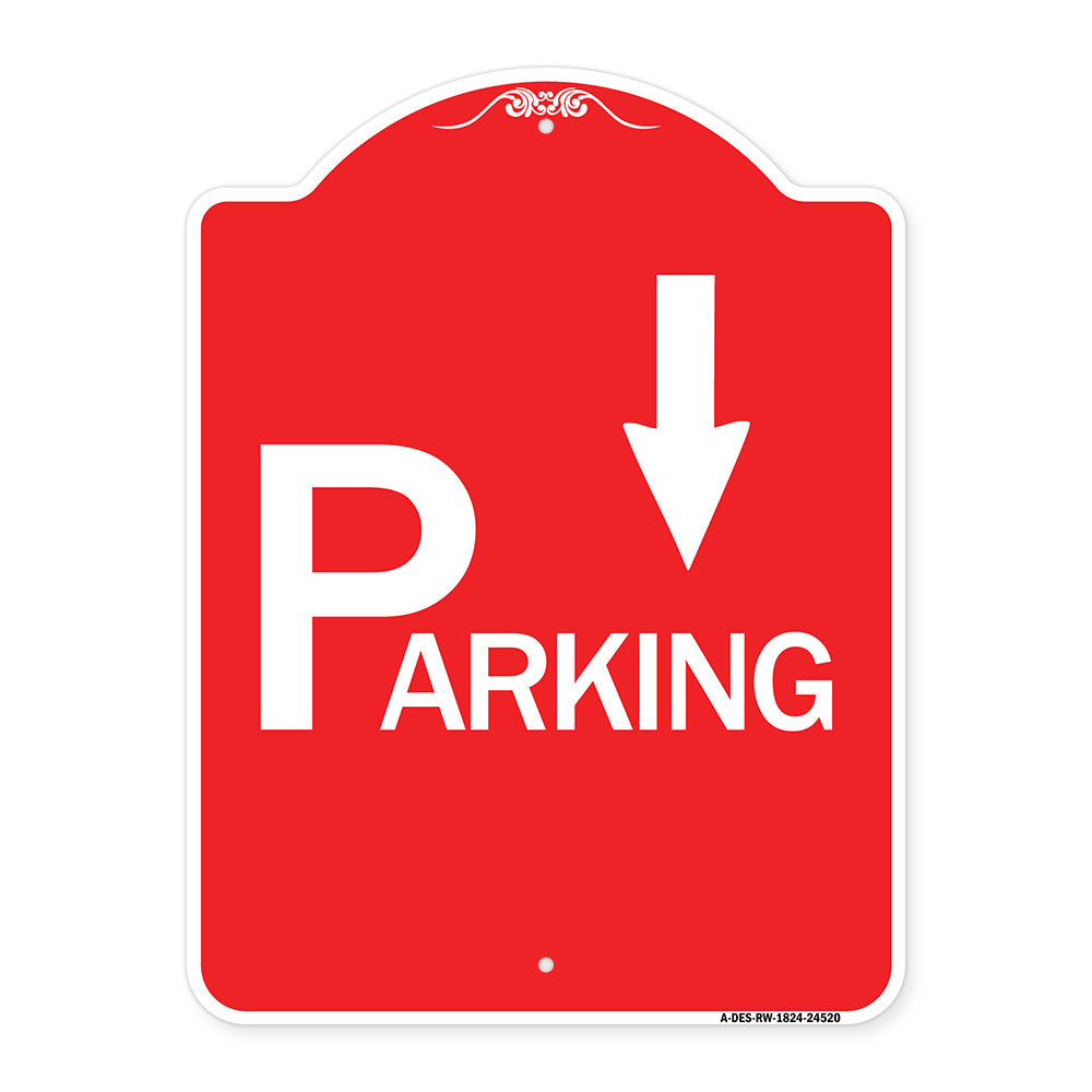 Parking with Arrow Pointing Down