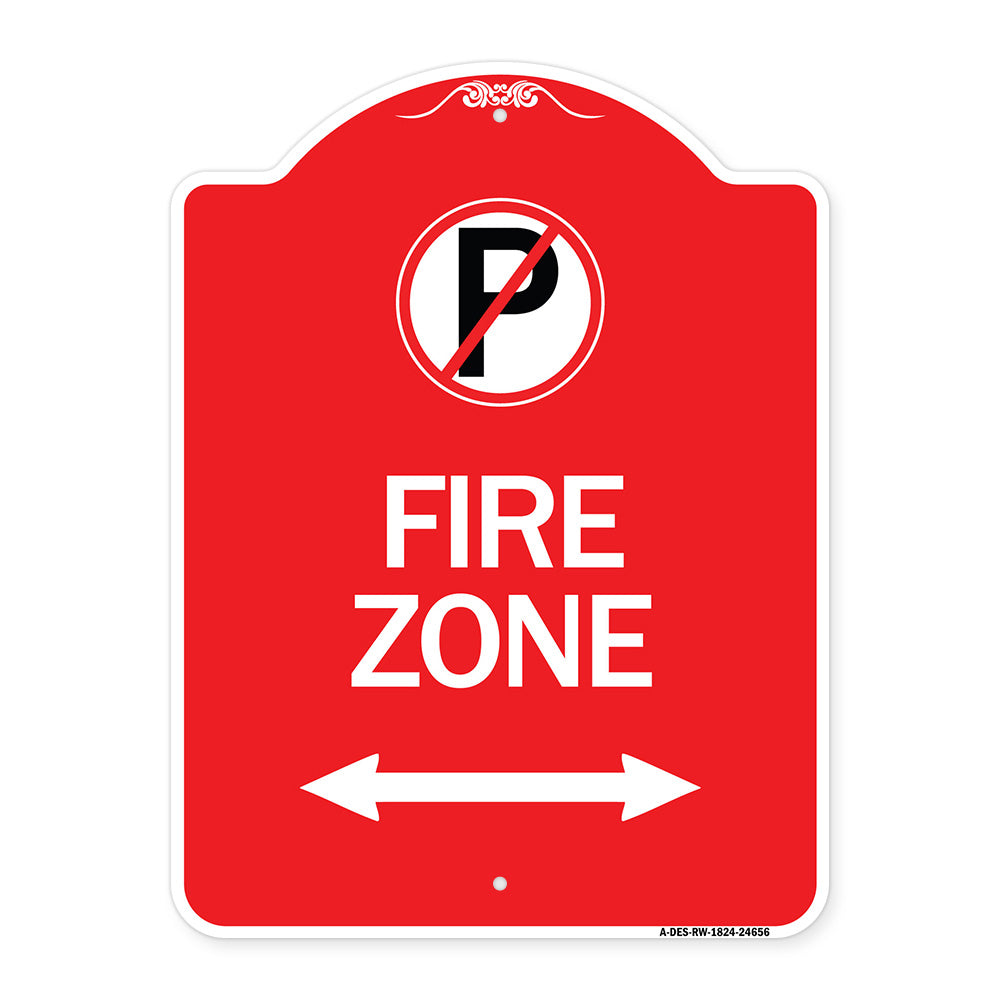 (No Parking Symbol and Arrow Pointing Left and Right)