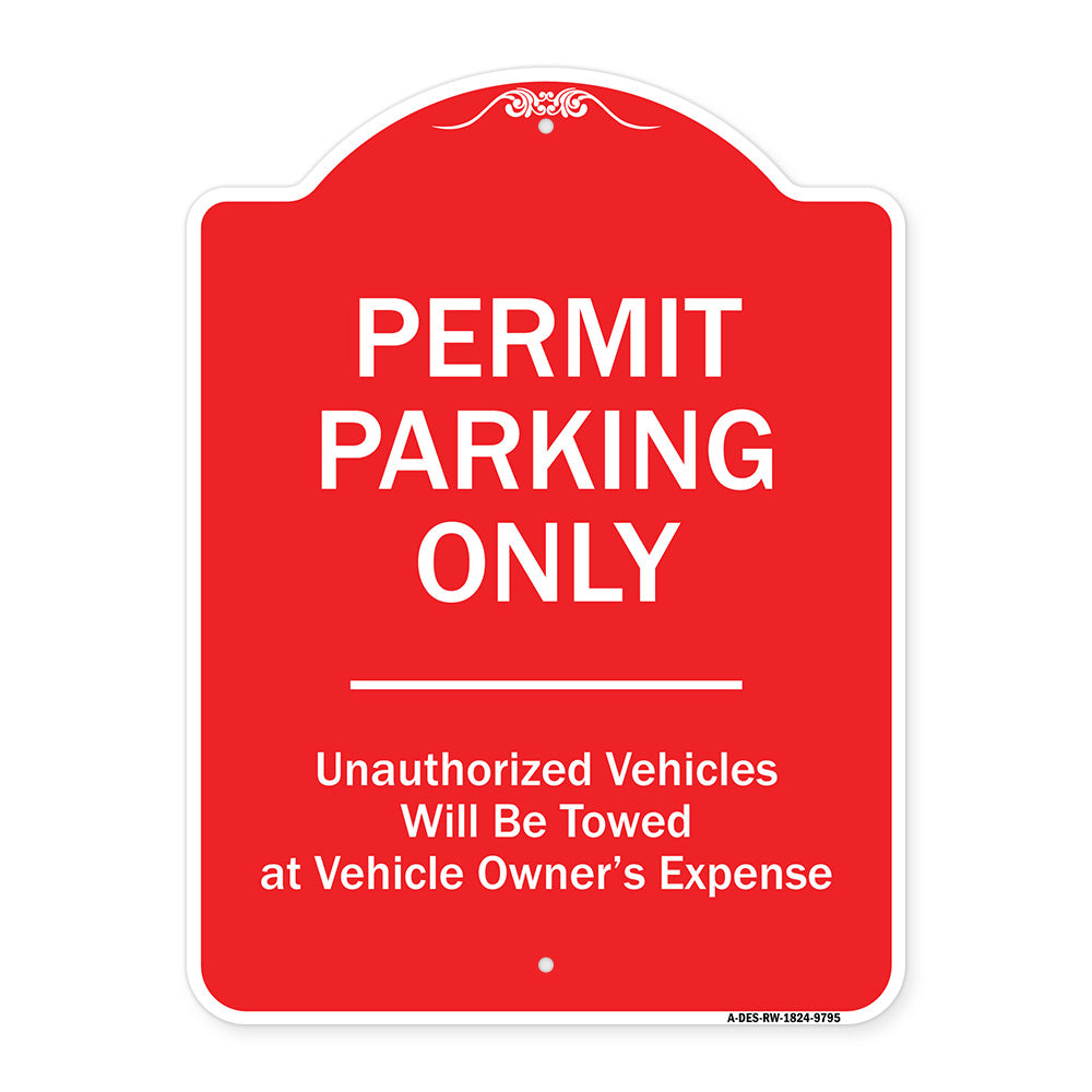 Permit Parking Only Unauthorized Vehicles