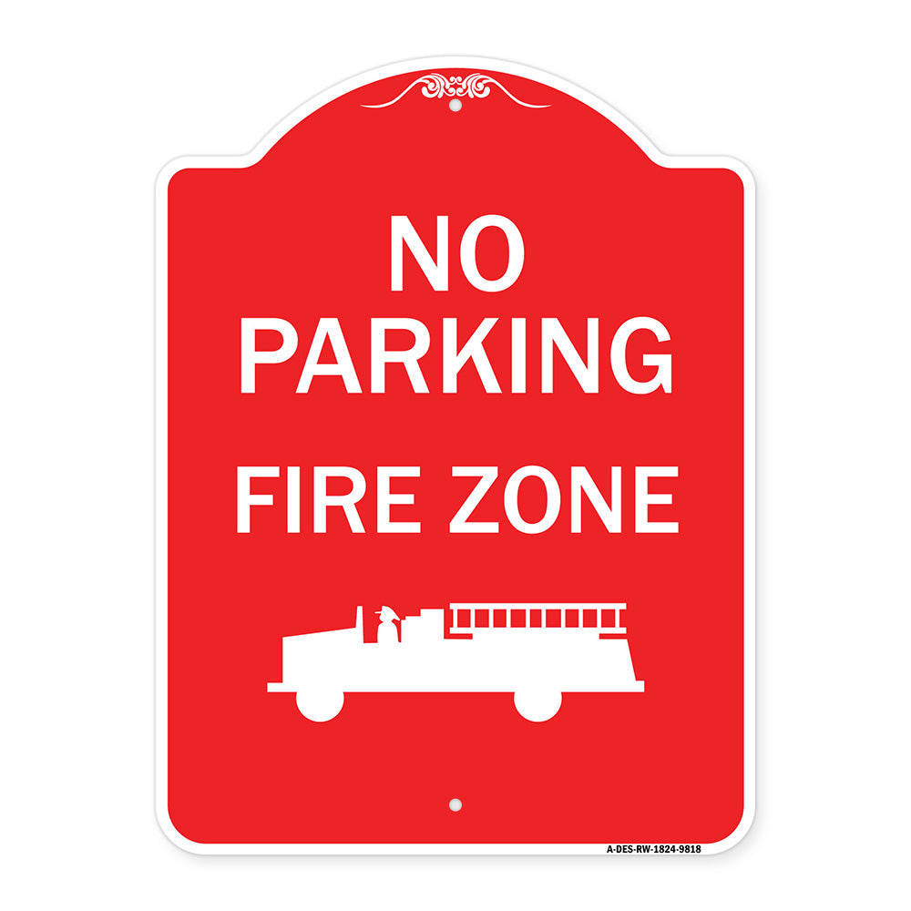 No Parking, Fire Zone With Graphic