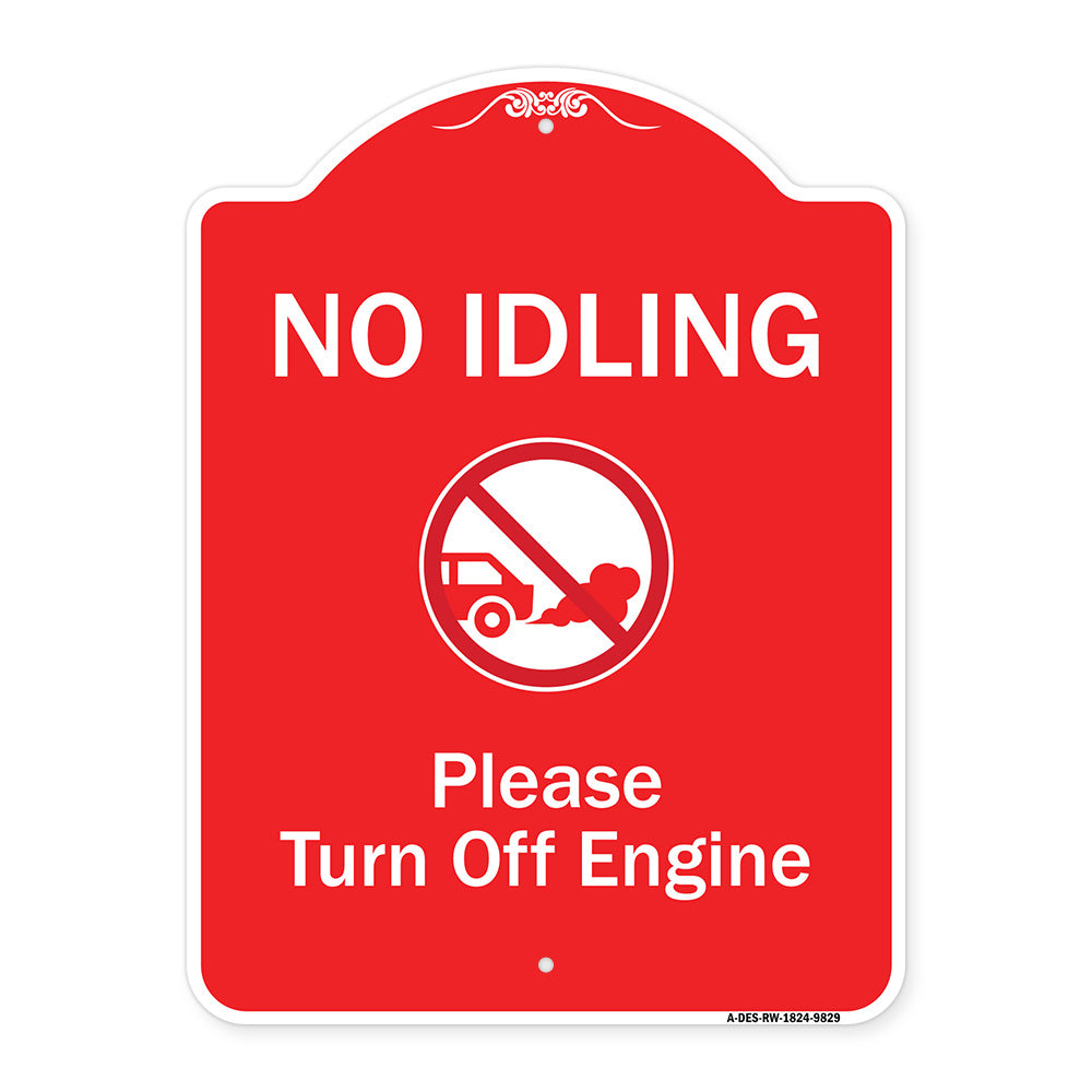 No Idling, Please Turn Off Engine With Graphic