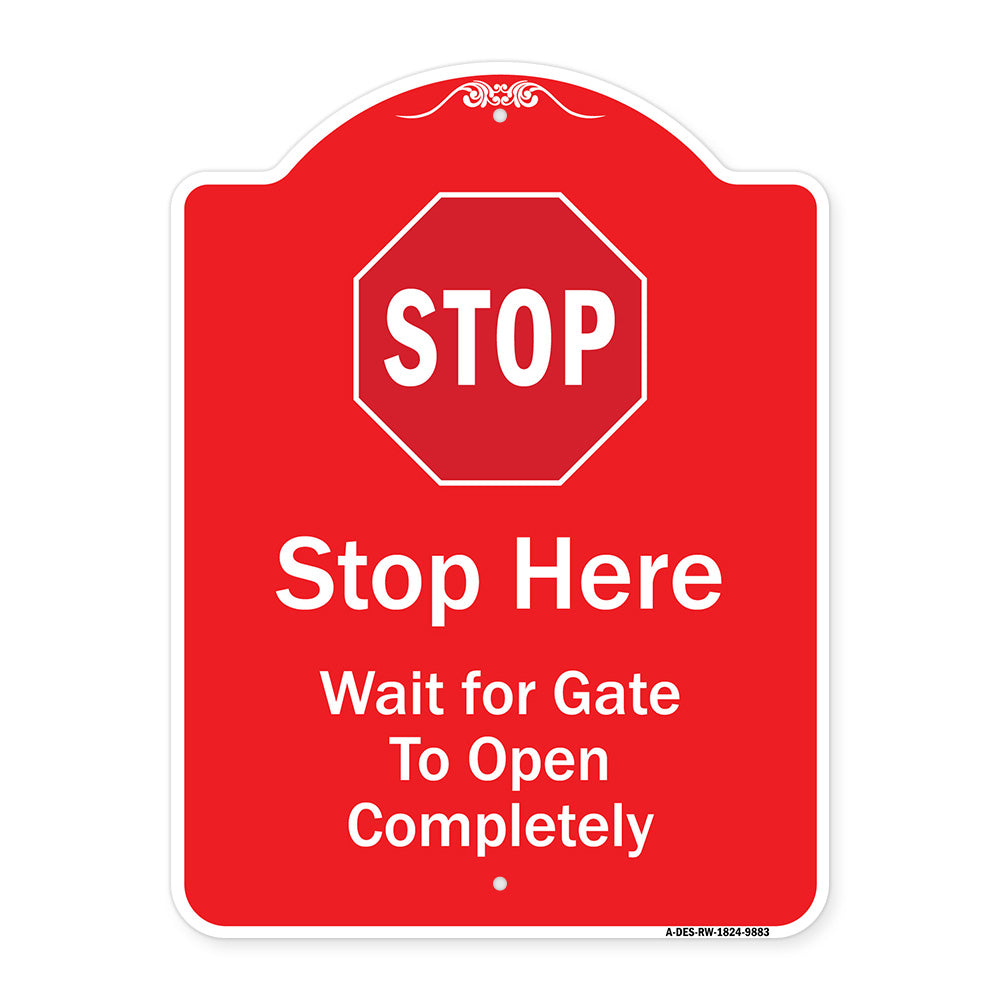 Stop, Wait For Gate To Open Completely With Symbol