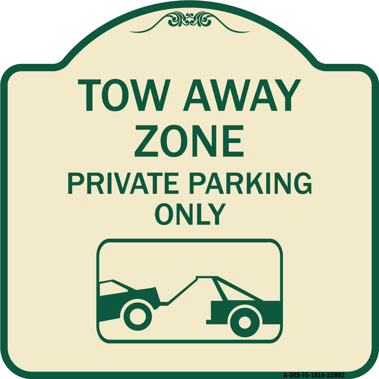 Tow Away Zone - Private Parking Only (With Car Towing Symbol)