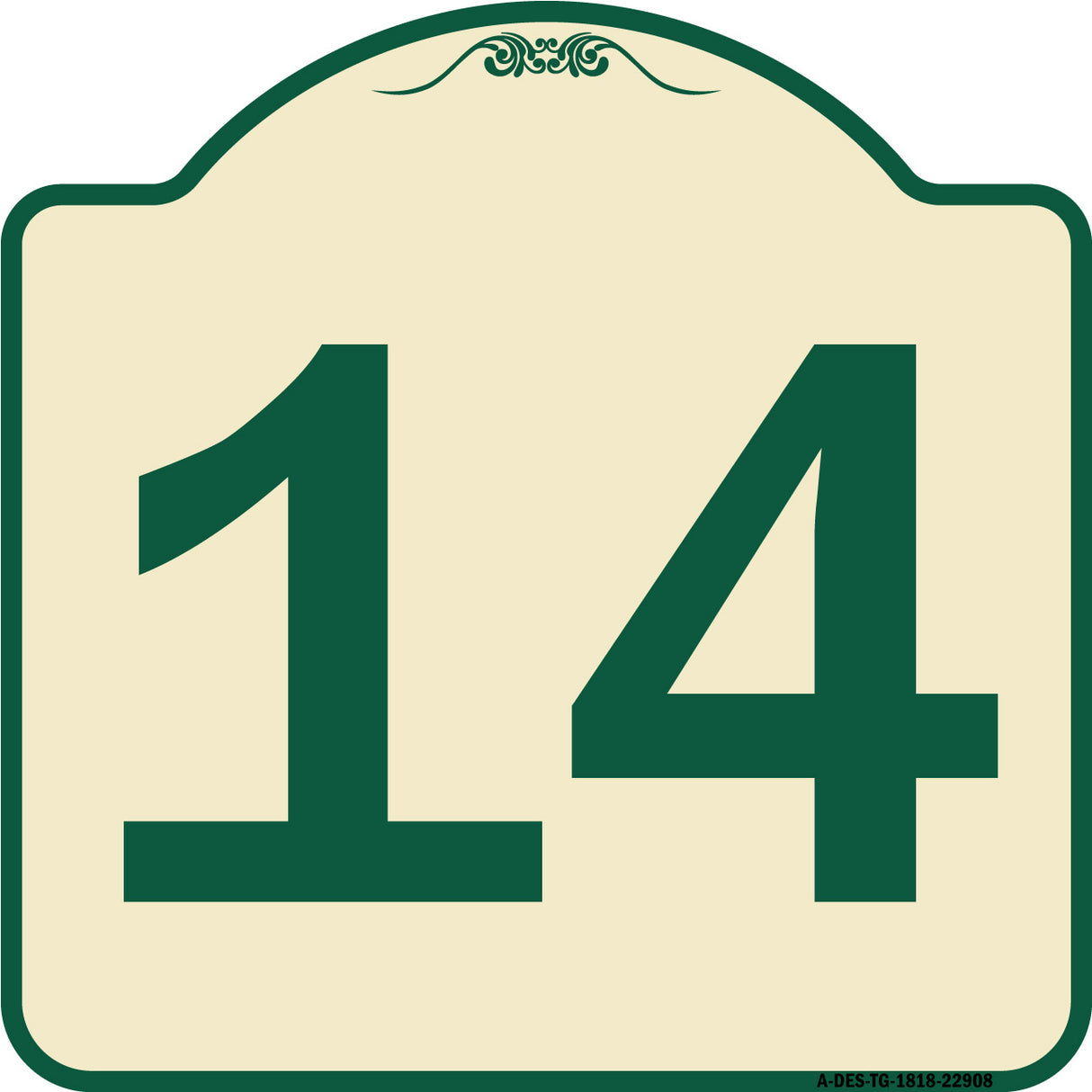 Sign with Number '14
