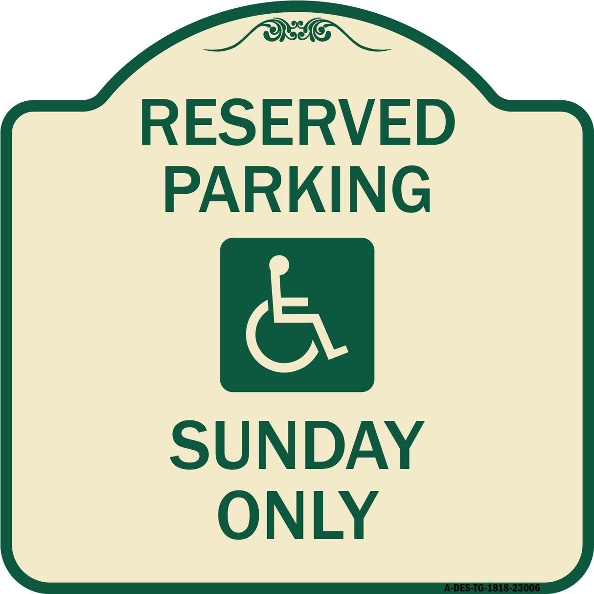 Reserved Parking Sunday Only (With Graphic
