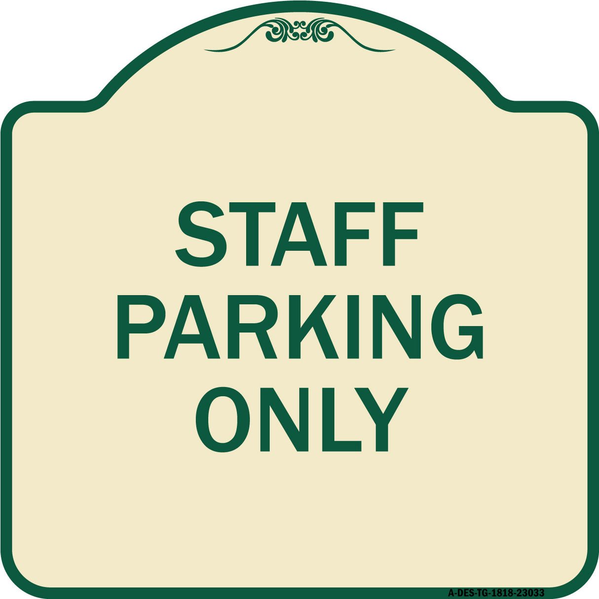 Reserved Parking Sign Staff Parking Only