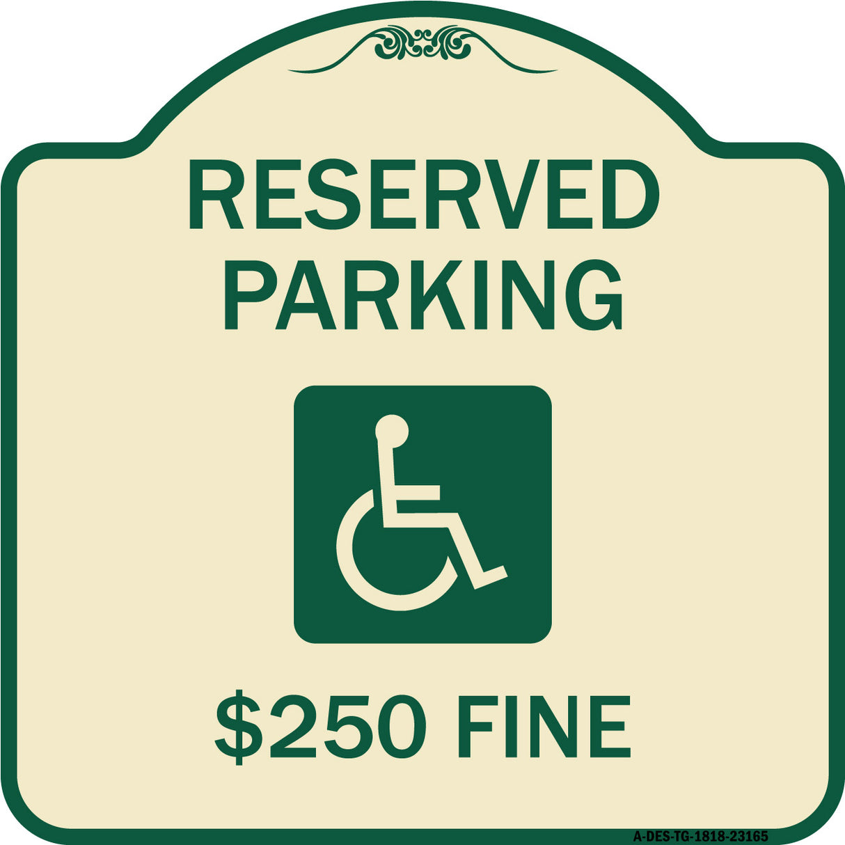 Reserved Parking $250 Fine (With Graphic)